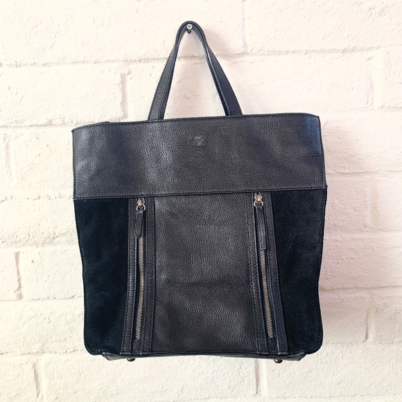 COPY - Anine Bing Structured Black Suede and Leather Bag - Picture 1 of 6